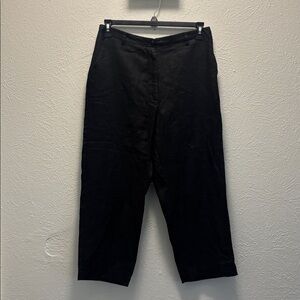 Pure and Simple A Way of Life 100% Linen Cropped Trousers Black Size 14